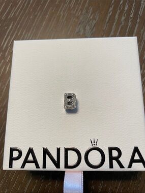 Pandora Silver Letter B Pavé Charm in Silver